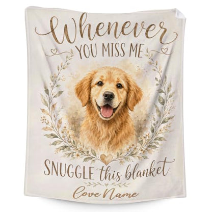 Brown Personalized Dog Face Blanket - Custom Pet Photo Throw
