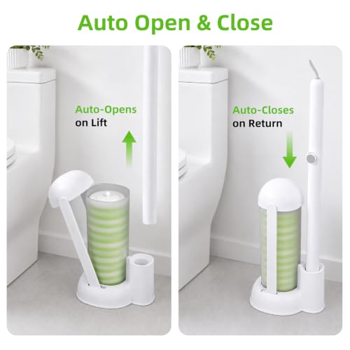 Disposable Toilet Bowl Brush and Holder Set with 36 Refills - Hygienic & Touchless Cleaning