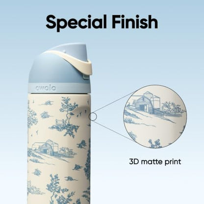 Insulated Stainless Steel Water Bottle 24 oz with Locking Push-Button Lid - Toile Be Home
