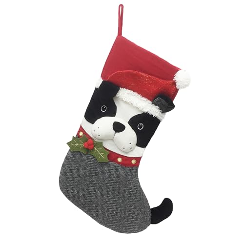 Frenchie Claus Christmas Stocking - 15x21 Holiday Decor Gift - Variation: Frenchie