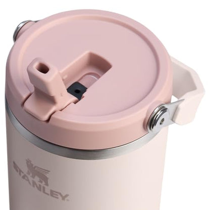 STANLEY IceFlow 2.0 Flip Straw Tumbler with Handle 40 oz | Twist On Lid and Flip Up Straw | Leak Resistant Water Bottle | Insulated Stainless Steel | BPA-Free | Rose Quartz