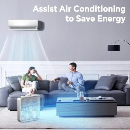 20-Inch Box Fan with Thermostat and 3-Speed Settings for Home & Office Cooling