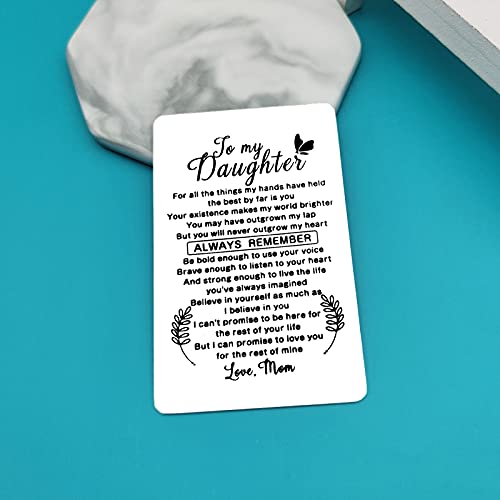 Personalized Wallet Card Gift for Daughter from Mom - Inspirational Keepsake