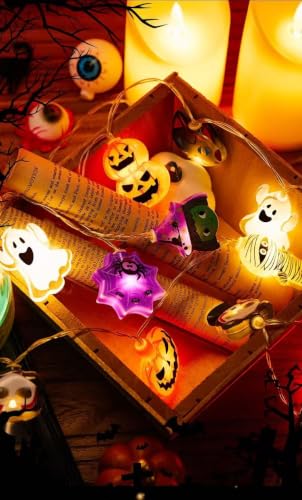 Halloween String Lights 19.7ft with 40 Colorful LEDs & 8 Modes - USB Powered - Variation of 40