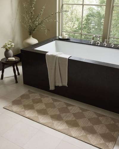 Loloi Chris Loves Julia Lawrence Sand Ivory Bath Mat - 1'10" x 5' Rectangular