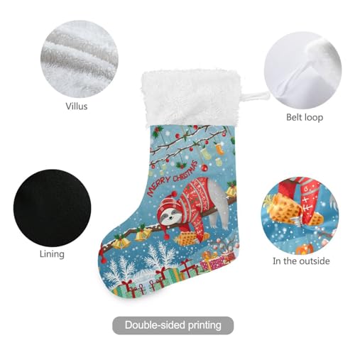 Christmas Stockings Sloth Personalized Large Holiday Decor Set of 2 - 17.7 Inch