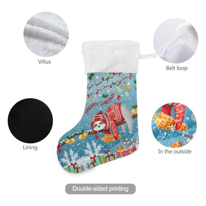 Christmas Stockings Sloth Personalized Large Holiday Decor Set of 2 - 17.7 Inch
