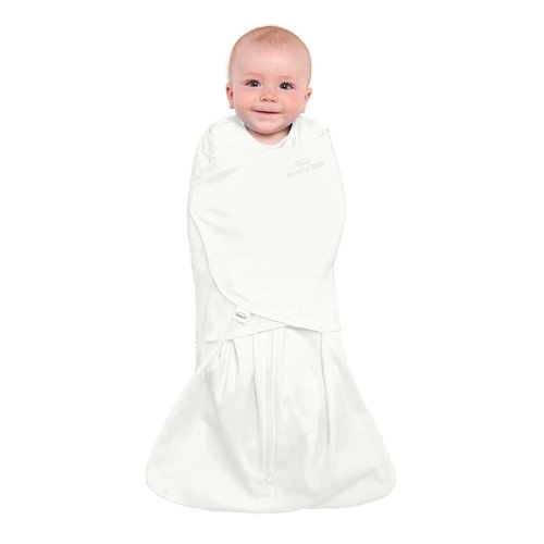 HALO Sleepsack Swaddle - 100% Cotton 3-Way Adjustable Wearable Blanket, TOG 1.5, Cream, Small (3-6 Months)