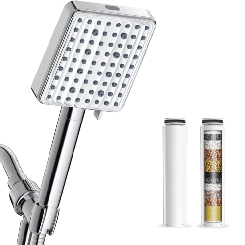 MakeFit Handheld Shower Head with Water Filter & Replacement Beads Bundle