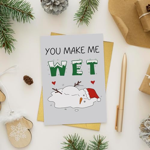 Men Naughty Christmas Card - Rude Holiday Greeting for Husband & Boyfriend