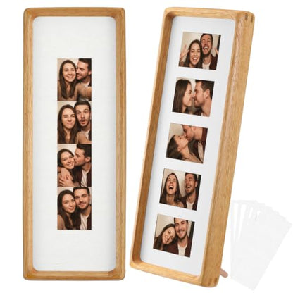 Lineshading 2 Pack Photo Booth Frames with Golden Pear Wood Finish, 11.4 x 3.5 Inches