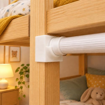 White Bed Curtain Rod Holder Clips - 10 Pack for IKEA KURA Loft Bed