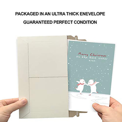 Sister Christmas Card - Eco-Friendly Thick Card Stock with Premium Envelope - Made in America - 5x7.75 Inches