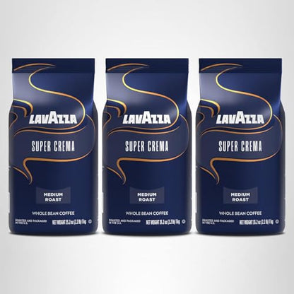 Lavazza Italian "Super Crema" Espresso Whole Bean Value Pack (3 x 2.2 lb bags)