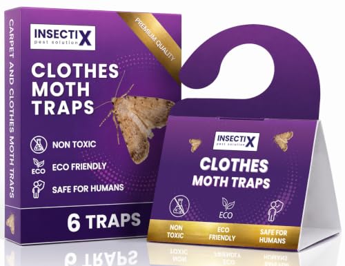 Clothes Moth Pheromone Traps 6 Pack - Sticky Monitoring for Wardrobe & Closet
