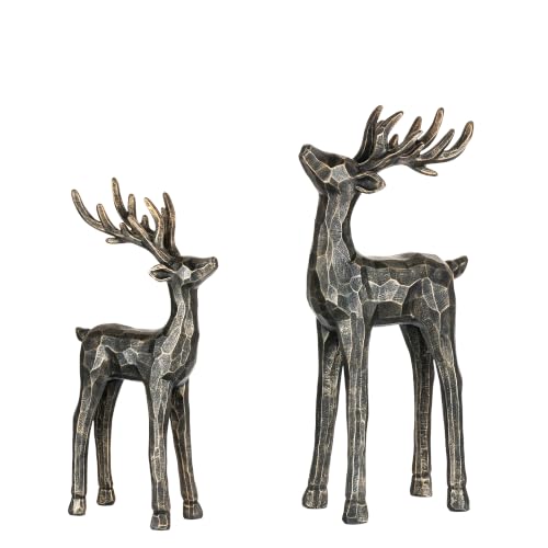 Set of 2 Reindeer Christmas Decorations Indoor Table Centerpieces