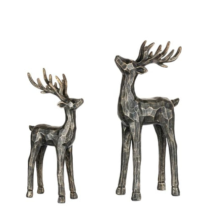 Set of 2 Reindeer Christmas Decorations Indoor Table Centerpieces