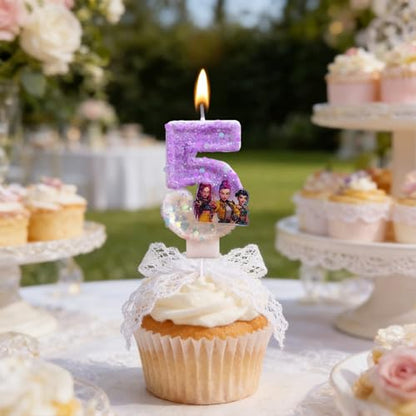 Birthday Number 5 Candles - Cute Cake Decoration for Party, Korea Pop Theme
