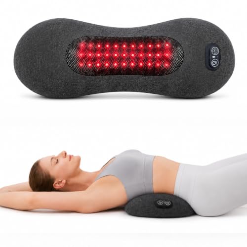 Lumbar Support Pillow with Heat and Red Light Therapy for Back Pain Relief