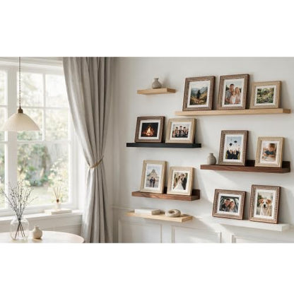 11x14 Rustic Wood Picture Frame with Mat & Beaded Edge - Natural / 8x10