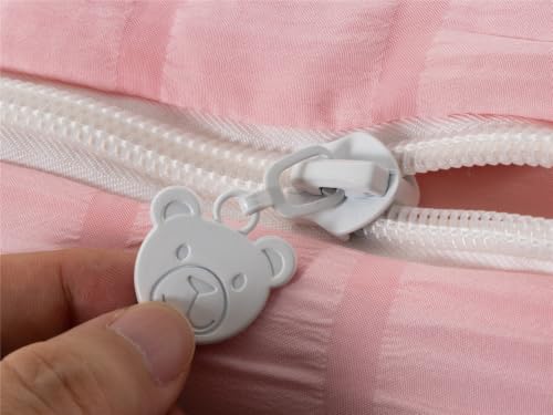 Pink Seersucker Zipper Bedding Set for Girls Twin - Farmhouse Comforter