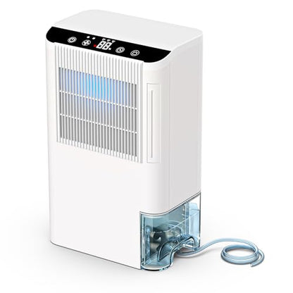 Onsekin Small Dehumidifier with 2000 Sq.Ft Coverage, 3.3ft Drain Hose, 2.5L Tank - Floral White