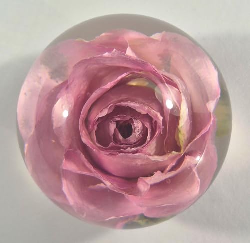 Pink Rose Resin Sphere - Real Flower Crystal Ball Wedding Decor