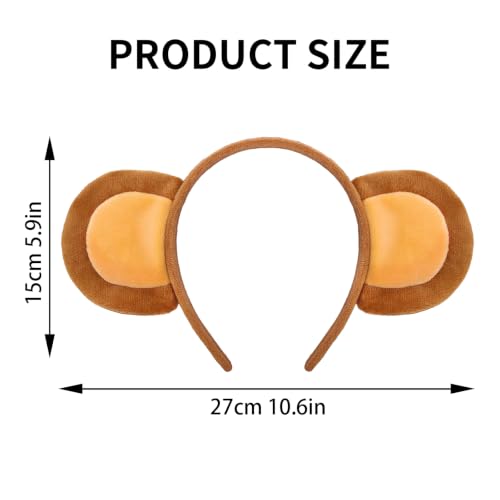 Fuzzy Monkey Ears Headband for Halloween Costume Accessory