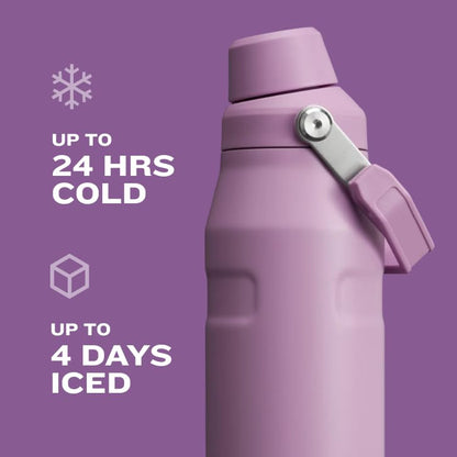 Stanley IceFlow Fast Flow Water Bottle 16 oz | Angled Spout Lid | Lightweight and Leakproof for Travel and Sports | Insulated Stainless Steel | BPA-Free |Tigerlily