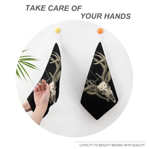 Deer Skull Bow Hunting Archery Hand Towels - 1PCS Bathroom Handkerchief