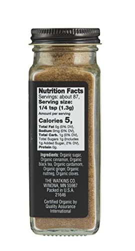 Watkins Gourmet Organic Spice Jar, Chai Powder, 4 Ounce (Pack of 3)