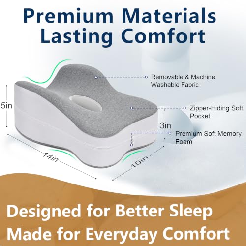 13-Inch Memory Foam Knee Pillow for Side Sleepers, Support & Comfort