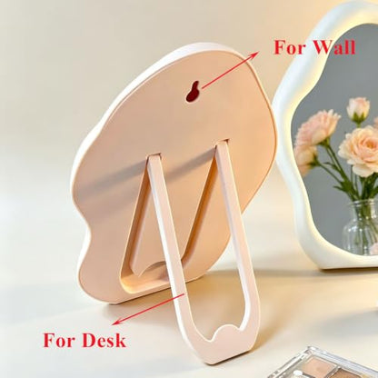 Cloud Shape Makeup Mirror - White, Small Desk Vanity Mirror for Office & Home Decor