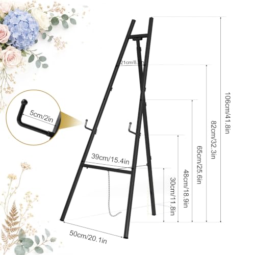 Ndsox Black 4-Tier Adjustable Sign Easel Stand for Signage, Art & Display