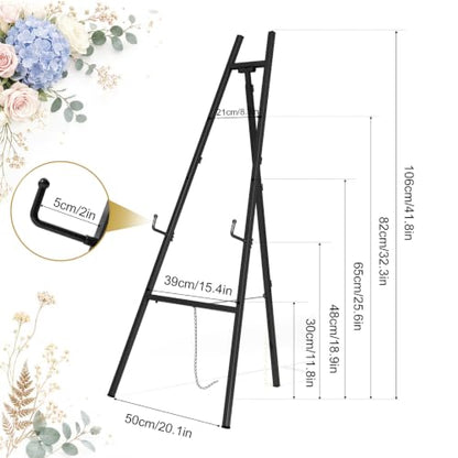 Ndsox Black 4-Tier Adjustable Sign Easel Stand for Signage, Art & Display