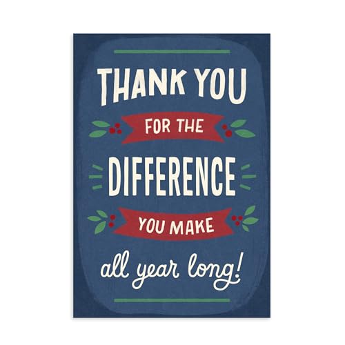 You Make a Difference Holiday Business Cards - 10 Pack with Envelopes - Variation of THIS listing