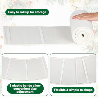 White Knit Christmas Tree Collar 24-28 Inch Tree Base Cover Ring - Holiday Decor