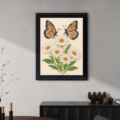 Pearl Butterfly Diamond Painting Kit for Adults and Beginners - Flower Variation, 12x16 Inch Home Wall Decor