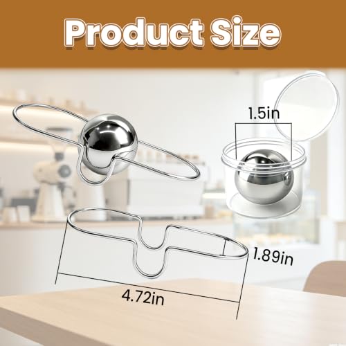 2 Pack Stainless Steel Espresso Cooling Balls with Stand & Storage Case