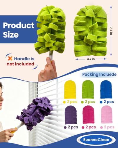 Classic 12 Pack Reusable Duster Refills Compatible with Swiffer - Multicolor