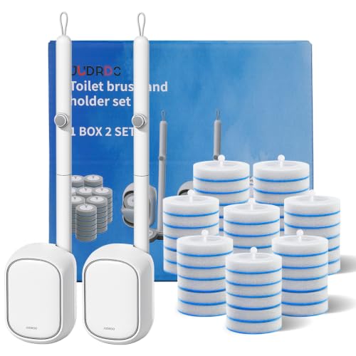 Disposable Toilet Brush System with 2 Reusable Handles & 48 Refills