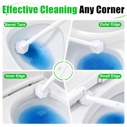 Disposable Toilet Brush and Holder Set with 60 Refills for Clorox System