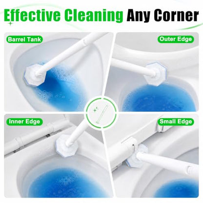 Disposable Toilet Brush and Holder Set with 60 Refills for Clorox System