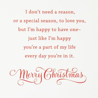 Romantic Christmas Card for Husband, Wife, Partner - I Love You Everyday