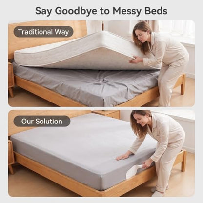 Bed Sheet Holder with Tucking Tool for Corners - Fitted Sheet Clips