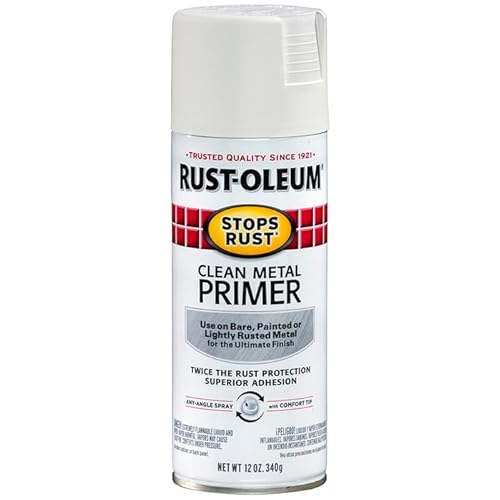 Rust-Oleum 7780830 Stops Rust Clean Metal Primer Spray, 12 oz, Flat White