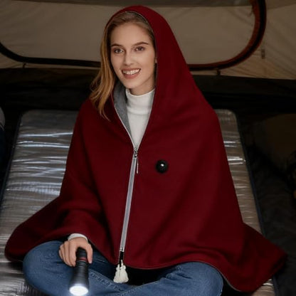 Portable Heated Shawl with 3-Level Adjustable Heating for Outdoor & Indoor Use