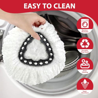Spin Mop Replacement Set for EasyWring 1-Tank System with Microfiber Heads & Handle