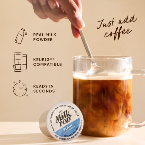 Milk Pod Plain Latte Pods Compatible with Keurig K-Cup - 6.35oz, Pack of 1