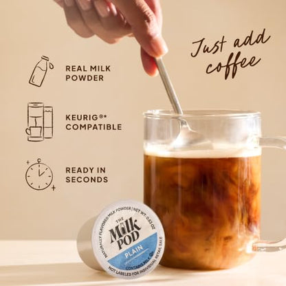 Milk Pod Plain Latte Pods Compatible with Keurig K-Cup - 6.35oz, Pack of 1